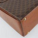 CELINE Macadam Canvas Hand Bag PVC Leather Brown Gold Auth 172055-13