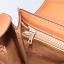 CELINE Macadam Canvas Hand Bag PVC Leather Brown Gold Auth 172055-22