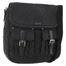 GUCCI GG Canvas Schoudertas Zwart Zilver 114269 Auth 172056-1