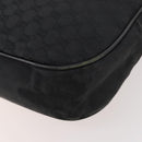 GUCCI GG Canvas Schoudertas Zwart Zilver 114269 Auth 172056-15