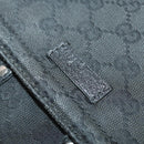GUCCI GG Canvas Schoudertas Zwart Zilver 114269 Auth 172056-17