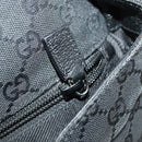 GUCCI GG Canvas Schoudertas Zwart Zilver 114269 Auth 172056-21