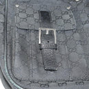 GUCCI GG Canvas Schoudertas Zwart Zilver 114269 Auth 172056-23