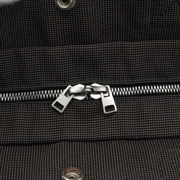 HERMES Her Line Tote MM Hand Bag Canvas Gray Silver Auth 172058