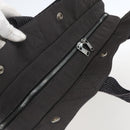 HERMES Her Line Tote MM Hand Bag Canvas Gray Silver Auth 172060-6