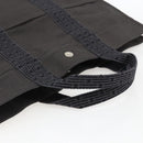 HERMES Her Line Tote MM Hand Bag Canvas Gray Silver Auth 172061-7