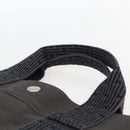 HERMES Her Line Tote MM Hand Bag Canvas Gray Silver Auth 172061-8