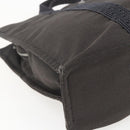 HERMES Her Line Tote MM Hand Bag Canvas Gray Silver Auth 172062-14
