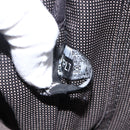 HERMES Her Line Tote MM Hand Bag Canvas Gray Silver Auth 172062-19