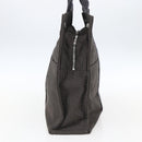 HERMES Her Line Tote MM Hand Bag Canvas Gray Silver Auth 172062-4