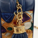 CHANEL Matelasse Chain Shoulder Bag Silk Multicolor Gold CC Auth 172070SAV-15