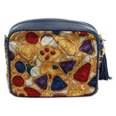 CHANEL Matelasse Chain Shoulder Bag Silk Multicolor Gold CC Auth 172070SAV-3