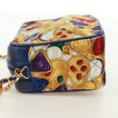 CHANEL Matelasse Chain Shoulder Bag Silk Multicolor Gold CC Auth 172070SAV-4