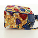 CHANEL Matelasse Chain Shoulder Bag Silk Multicolor Gold CC Auth 172070SAV-5
