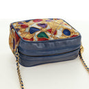 CHANEL Matelasse Chain Shoulder Bag Silk Multicolor Gold CC Auth 172070SAV-6