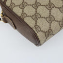 GUCCI GG Supreme Web Sherry Line Bag PVC Beige Gold 116 02 089 Auth 172071-15