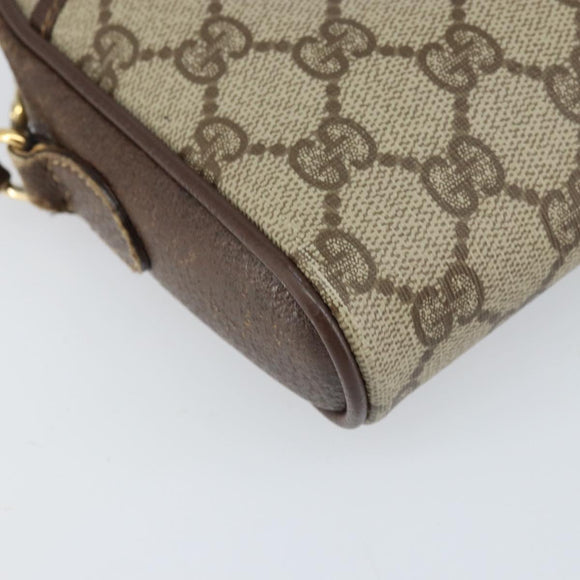 GUCCI GG Supreme Web Sherry Line Bag PVC Beige Gold 116 02 089 Auth 172071