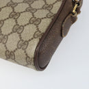 GUCCI GG Supreme Web Sherry Line Bag PVC Beige Gold 116 02 089 Auth 172071-16