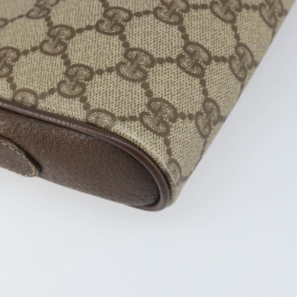 GUCCI GG Supreme Web Sherry Line Bag PVC Beige Gold 116 02 089 Auth 172071