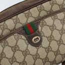 GUCCI GG Supreme Web Sherry Line Bag PVC Beige Gold 116 02 089 Auth 172071-18