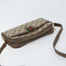 GUCCI GG Supreme Web Sherry Line Bag PVC Beige Gold 116 02 089 Auth 172071-6