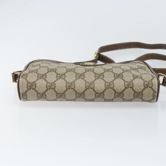 GUCCI GG Supreme Web Sherry Line Bag PVC Beige Gold 116 02 089 Auth 172071