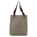 GUCCI GG Supreme Web Sherry Line Tote Bag PVC Beige Red 39 02 003 Auth 172074-2