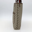 GUCCI GG Supreme Web Sherry Line Tote Bag PVC Beige Red 39 02 003 Auth 172074-4