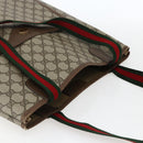 GUCCI GG Supreme Web Sherry Line Tote Bag PVC Beige Red 39 02 003 Auth 172074-6