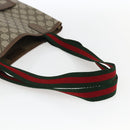 GUCCI GG Supreme Web Sherry Line Tote Bag PVC Beige Red 39 02 003 Auth 172074-7