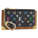 LOUIS VUITTON Multicolor Pochette Cles Coin Purse Black M13664 LV Auth 172076-1