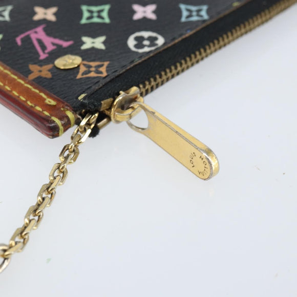 LOUIS VUITTON Multicolor Pochette Cles Coin Purse Black M13664 LV Auth 172076