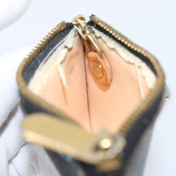 LOUIS VUITTON Multicolor Pochette Cles Coin Purse Black M13664 LV Auth 172076
