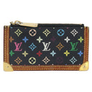 LOUIS VUITTON Multicolor Pochette Cles Coin Purse Black M13664 LV Auth 172076-13