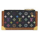 LOUIS VUITTON Multicolor Pochette Cles Coin Purse Black M13664 LV Auth 172076-2