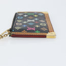 LOUIS VUITTON Multicolor Pochette Cles Coin Purse Black M13664 LV Auth 172076-4