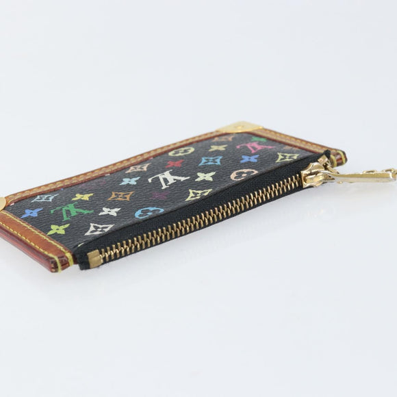 LOUIS VUITTON Multicolor Pochette Cles Coin Purse Black M13664 LV Auth 172076