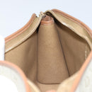 Christian Dior Honeycomb Canvas Clutch Bag PVC Beige Gold Auth 172084-17