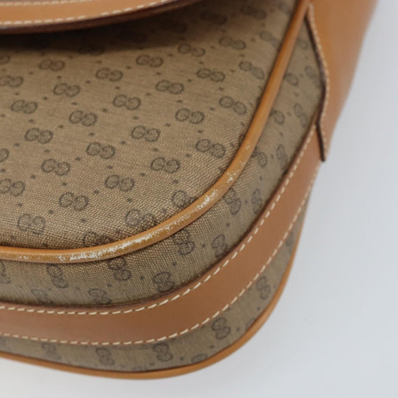 GUCCI Micro GG Supreme Shoulder Bag PVC Beige Gold 001 41 4425 Auth 172085