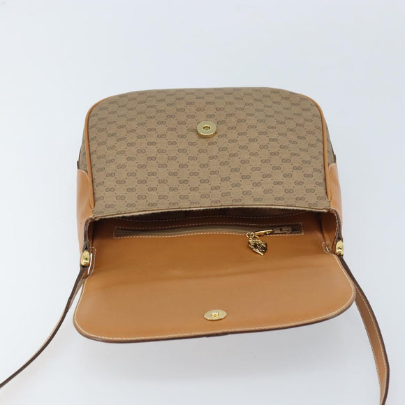 GUCCI Micro GG Supreme Shoulder Bag PVC Beige Gold 001 41 4425 Auth 172085