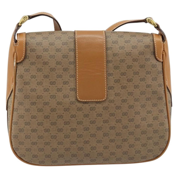 GUCCI Micro GG Supreme Shoulder Bag PVC Beige Gold 001 41 4425 Auth 172085
