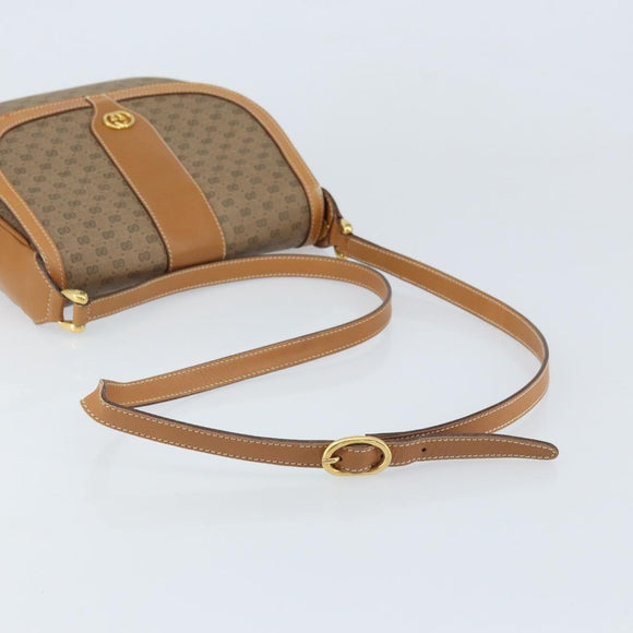GUCCI Micro GG Supreme Shoulder Bag PVC Beige Gold 001 41 4425 Auth 172085