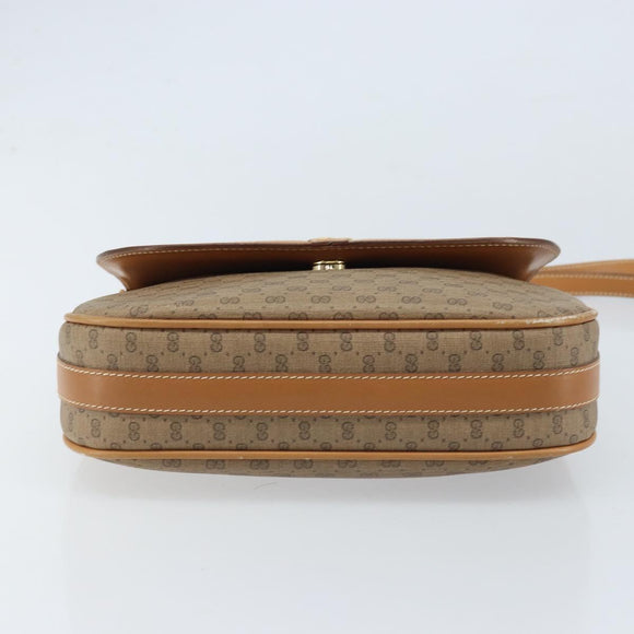 GUCCI Micro GG Supreme Shoulder Bag PVC Beige Gold 001 41 4425 Auth 172085