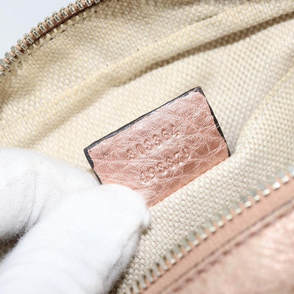 GUCCI Shoulder Bag Leather Pink Gold 308364 Auth 172086A
