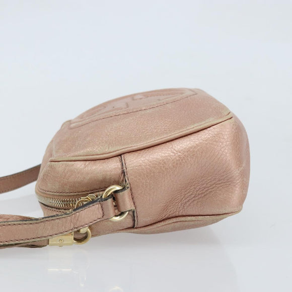 GUCCI Shoulder Bag Leather Pink Gold 308364 Auth 172086A
