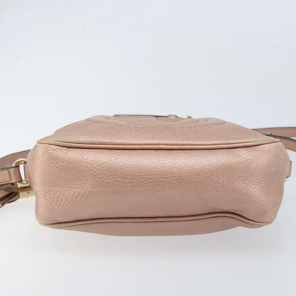 GUCCI Shoulder Bag Leather Pink Gold 308364 Auth 172086A