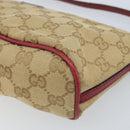 GUCCI GG Canvas Hand Bag Beige Silver 07198 Auth 172088-9