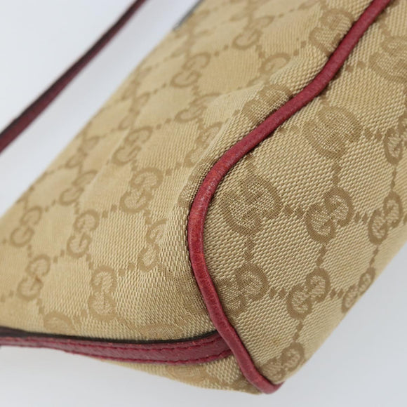 GUCCI GG Canvas Hand Bag Beige Silver 07198 Auth 172088