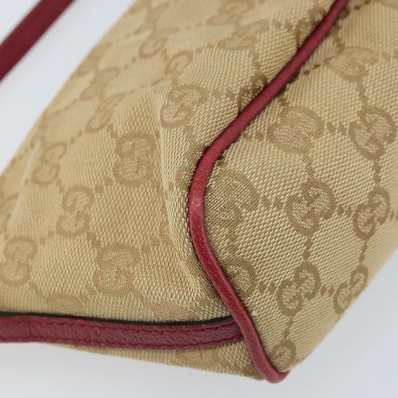GUCCI GG Canvas Hand Bag Beige Silver 07198 Auth 172088