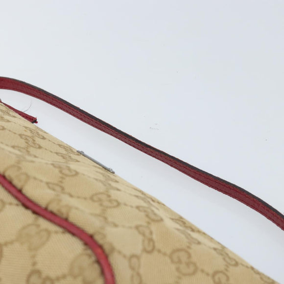 GUCCI GG Canvas Hand Bag Beige Silver 07198 Auth 172088